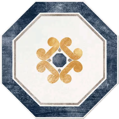 Via Emilia OTTAGONA LATO 10 BIANCO-BLU 24x24 - фото 1