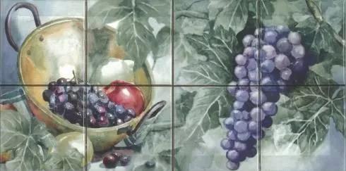 Monocolor Composicion Acuarela Uvas 20x40 - фото 1