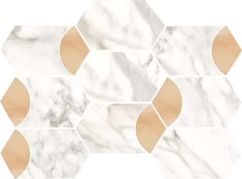 Luce Grey Esagona Decoro Rame Lusso 26x35 - фото 1