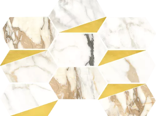 Luce Oro Esagona Decoro Oro Satin Finish 26x35 - фото 1