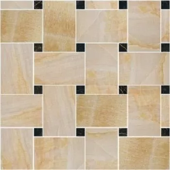 Marble Mosaico Intrec. Oro-nero Nat/Lap 29.1x29.1 - фото 1