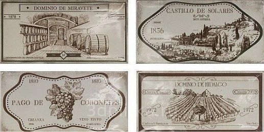 Biselado Hueso Wine Labels Decor Mix 10x20 - фото 1