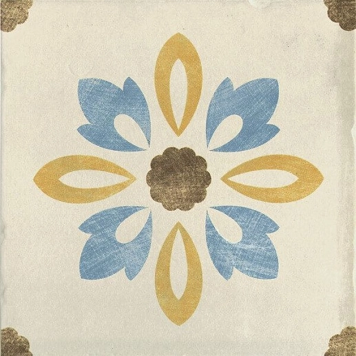 Via Emilia Rivalta Inserto Fiore s/1 Crema 20x20 - фото 1