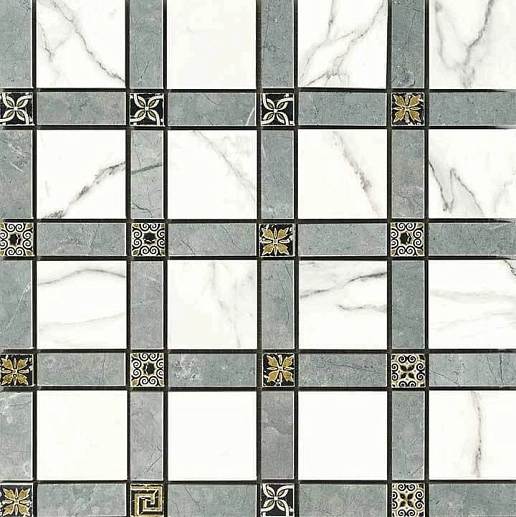 NovaBell Imperial Cassetone Statuario Lapp 30x30 - фото 1