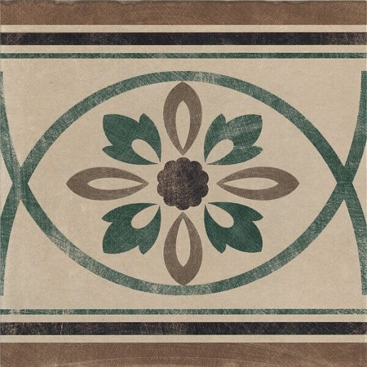 Via Emilia Rivalta Greca Fiore Tortora ( 4 шт.) 20x20 - фото 1