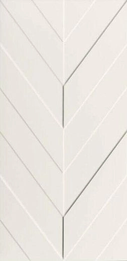 4D Chevron White Matt Rett 40x80 - фото 1