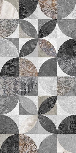 Focus Серый Узор 25x50 - фото 1