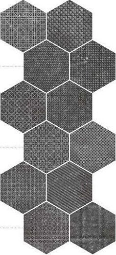 Coralstone Hexagon Melange Black Mix 25.4x29.2 - фото 1