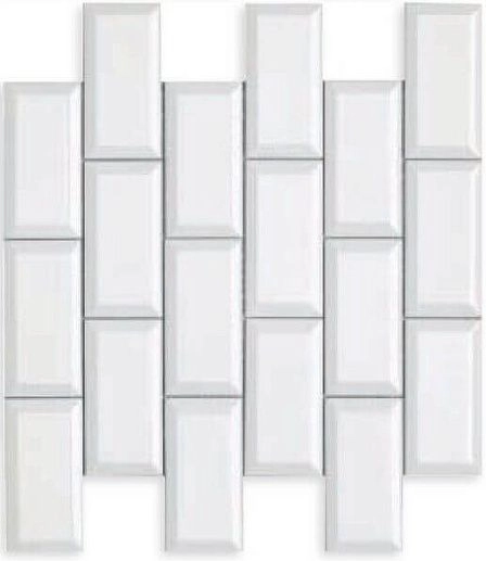 Modernista Biselado PB C/C Blanco 5x10 Enmallado 30.5x30.9 - фото 1