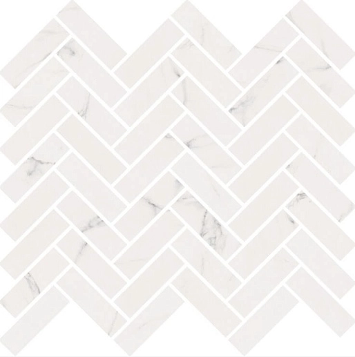 Sensi Mos. Chevron Statuario White 30x30 - фото 1