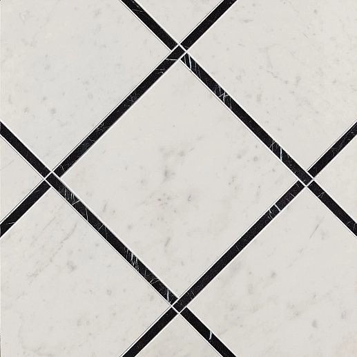 Roma Diamond Incroci Carrara Nero Reale Inserto 60x60 - фото 1