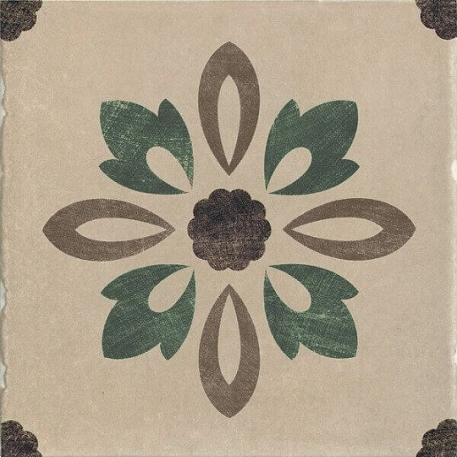 Via Emilia Rivalta Inserto Fiore Tortora 10x10 - фото 1