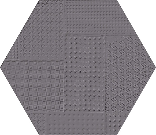 Sixty Esagona Timbro Antracite Silktech 18.2x21 - фото 1