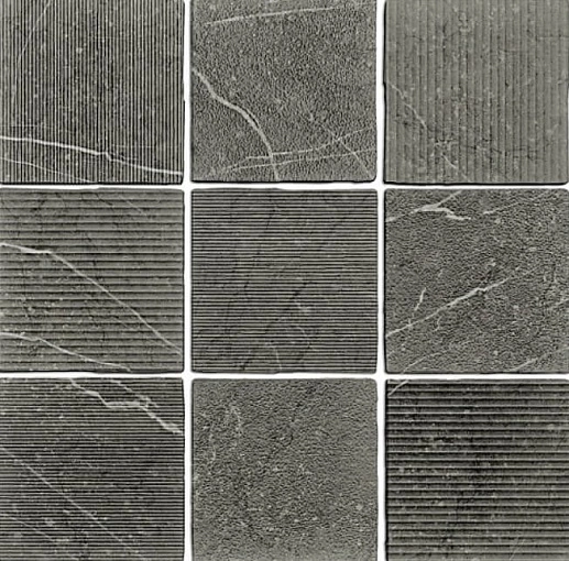 Gea Carved Charcoal 12.1x12.1 - фото 1