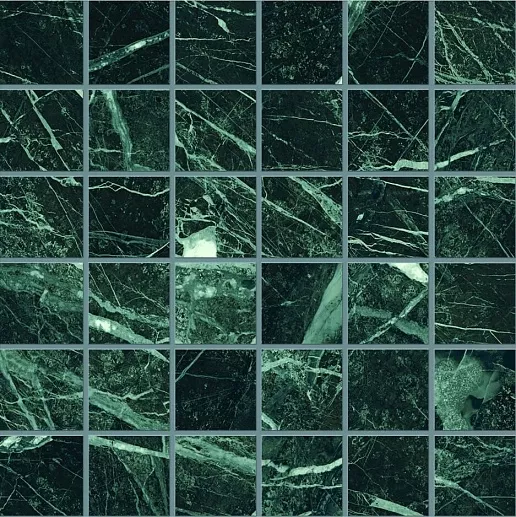 Tele di Marmo Revolution Mosaico 5x5 Verde Saint Denis Nat 30x30 - фото 1
