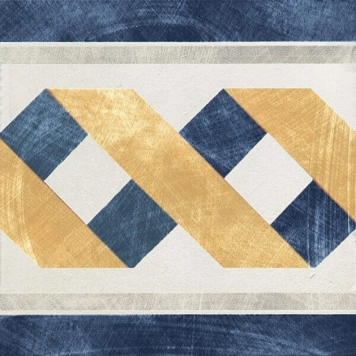 Via Emilia Greca Festone Bianco-Blu 20x20 - фото 1