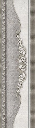 Venecia Plata-Gris Cenefa 7x25 - фото 1