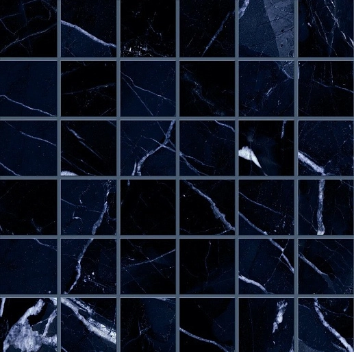 Tele di Marmo Revolution Mosaico 5x5 Calacatta Black Lap 29.4x29.4 - фото 1