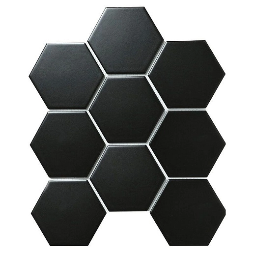 Geometry Hexagon big Black Matt 25.6x29.5 - фото 1