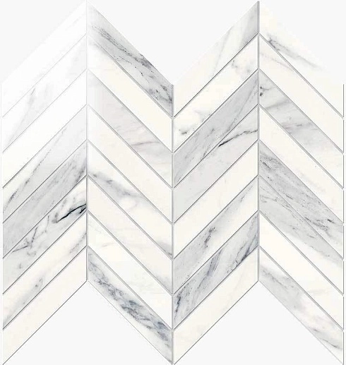 NovaBell Imperial Chevron Calacatta Bianco Lapp. 24.7x30 - фото 1