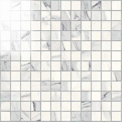 NovaBell Imperial Mosaico Calacatta Bianco Lapp. 2.5x2.5 - фото 1