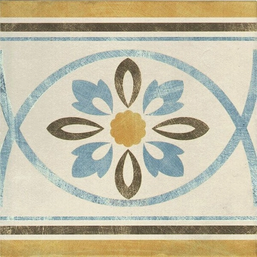 Via Emilia Rivalta Greca Fiore Crema ( 4 шт.) 20x20 - фото 1