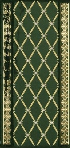 Noblesse Cenefa Delis Verde Botella Gold 9.2x20 - фото 1