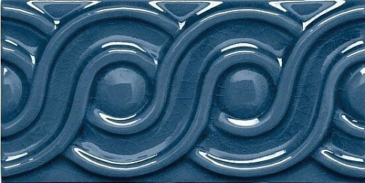 Modernista Relieve Clasico C/C Azul Oscuro 7.5x15 - фото 1
