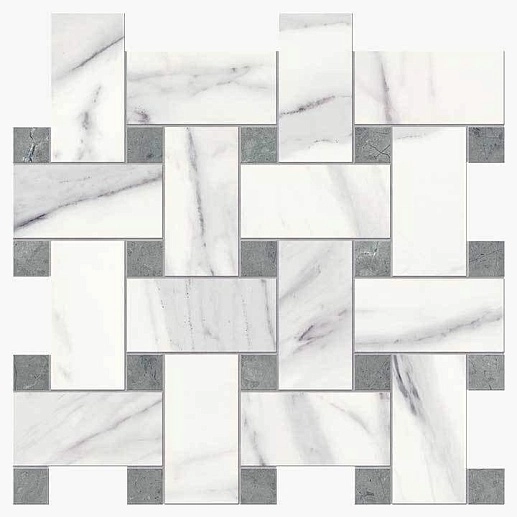 NovaBell Imperial Intreccio Calacatta Bianco Silk. 30x30 - фото 1