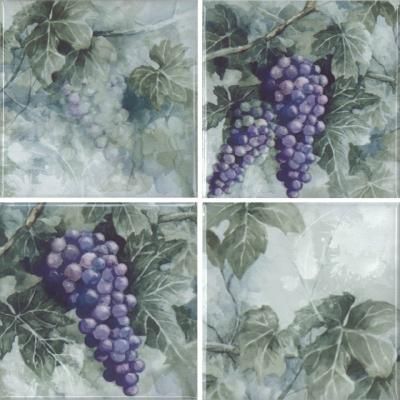 Monocolor Set Acuarela Uvas A (4pzs) 10x10 - фото 1