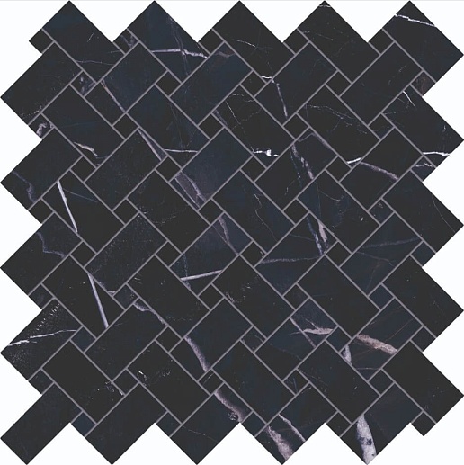 Tele di Marmo Revolution Intrecci Calacatta Black Nat 30x30 - фото 1