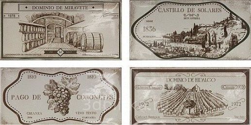 Biselado Hueso Wine Labels Decor Mix 10x20 - фото 1