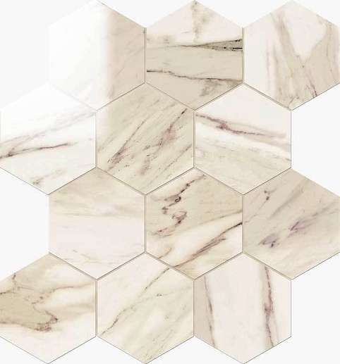 NovaBell Imperial Esagona Calacatta Beige Lapp. 29.1x25.2 - фото 1