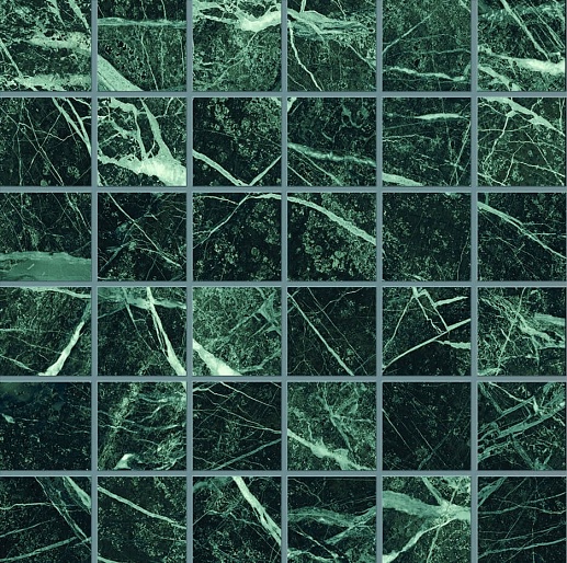 Tele di Marmo Revolution Mosaico 5x5 Verde Saint Denis Lap 29.4x29.4 - фото 1