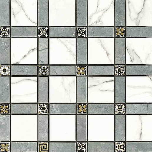 NovaBell Imperial Cassetone Statuario Lapp 30x30 - фото 1