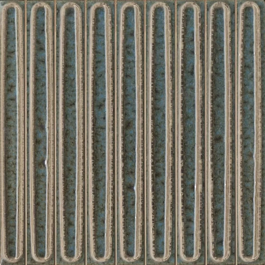 KMD2SOB002BN Декор чипсет Далия бирюзовый тёмный глянцевый 20x20x0.95 - фото 1