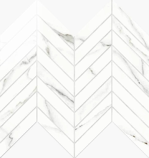 NovaBell Imperial Chevron Statuario Lapp. 24.7x30 - фото 1