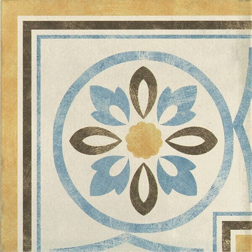 Via Emilia Rivalta Angolo Greca Fiore Crema ( 4 шт.) 20x20 - фото 1