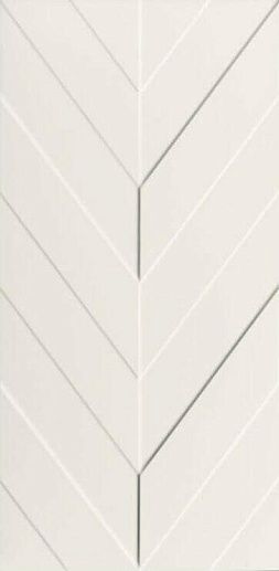 4D Chevron White Matt Rett 40x80 - фото 1