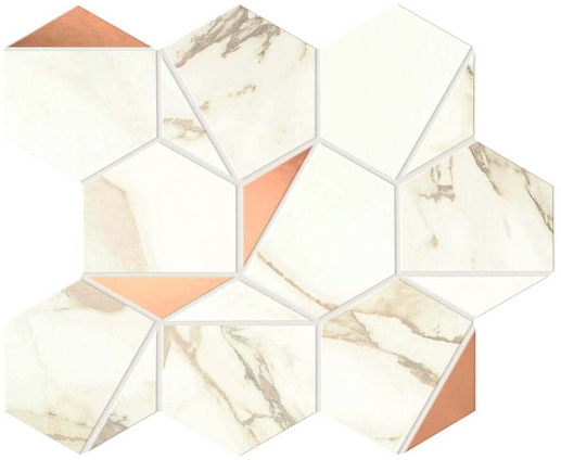 Marvel Shine Calacatta Imperiale Gold Hex Shiny 25.1x29 - фото 1