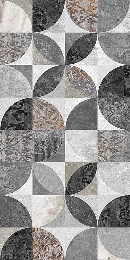 Focus Серый Узор 25x50 - фото 1