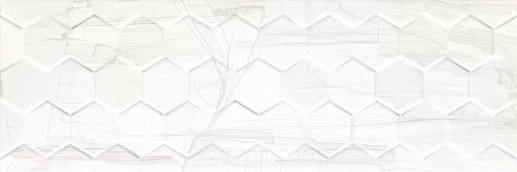 Brennero White Hexagon Rett 25x75 - фото 1