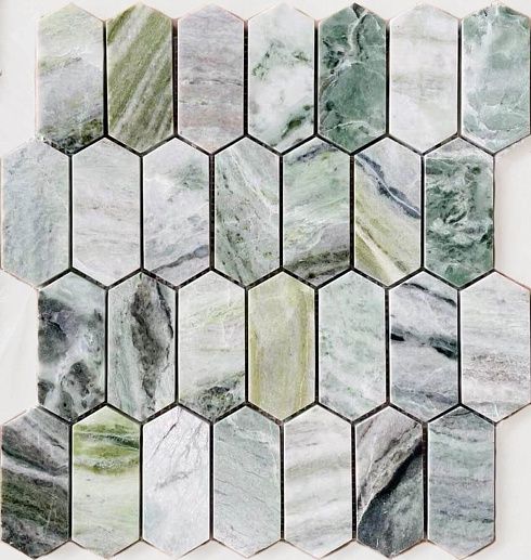 Pietrine Hexagonal Onice Verde Oliva Pol Long Hex 27.8x30.4 - фото 1