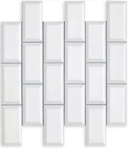 Modernista Biselado PB C/C Blanco 5x10 Enmallado 30.5x30.9 - фото 1