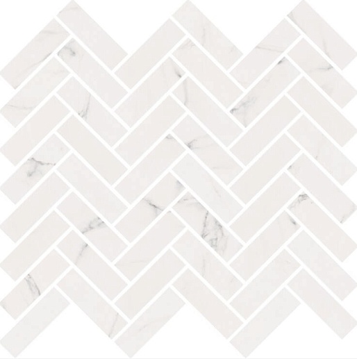 Sensi Mos. Chevron Statuario White 30x30 - фото 1