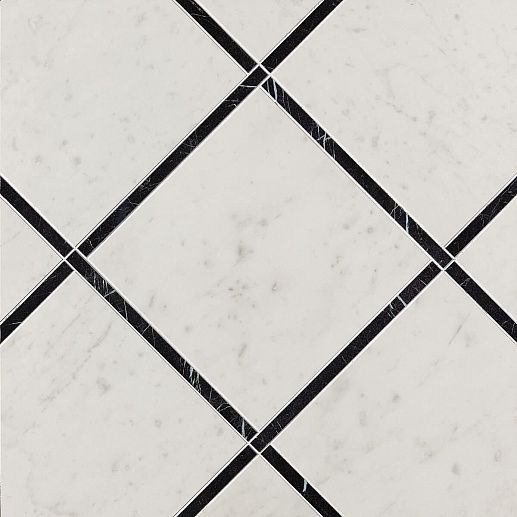 Roma Diamond Incroci Carrara Nero Reale Inserto 60x60 - фото 1