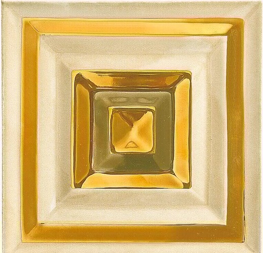 Sincera Quadra Righe Rilievo Gold & Beige 15.2x15.2 - фото 1