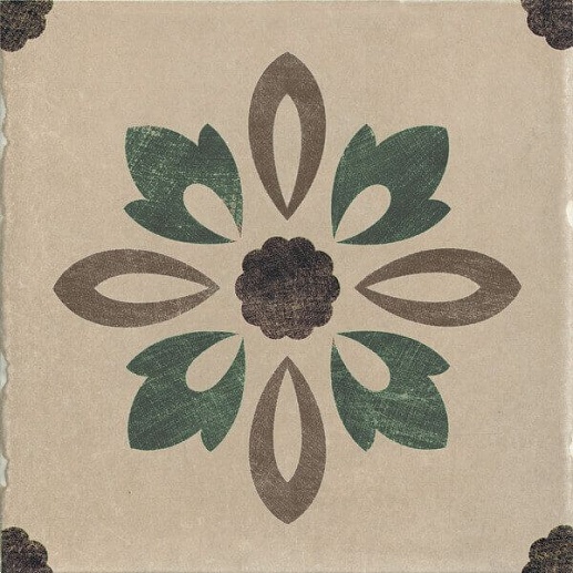 Via Emilia Rivalta Inserto Fiore s/1 Tortora ( 4 шт.) 20x20 - фото 1