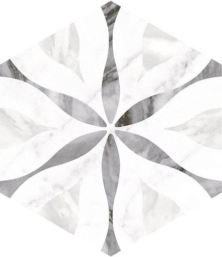 Bardiglio Hexagon Flower 17.5x20 - фото 1