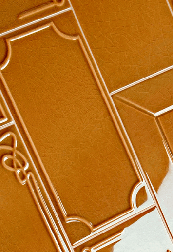 Art Deco Vector Frame B Caramel Craquele 12.5x25 - фото 1